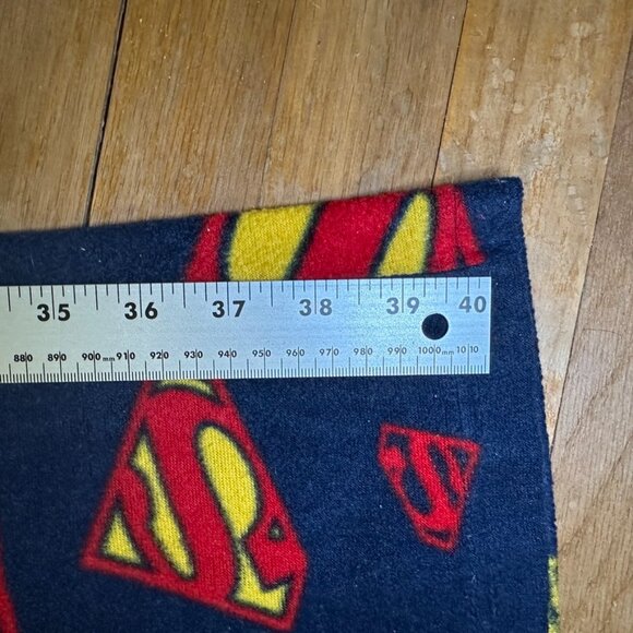 Superman Pajama Bottoms Men's XL Blue Soft Fleece All Over Logo Lounge Pants - Picture 3 of 6